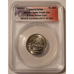 2010 D Yellowstone NP Quarter Satin Finish SP69 ANACS